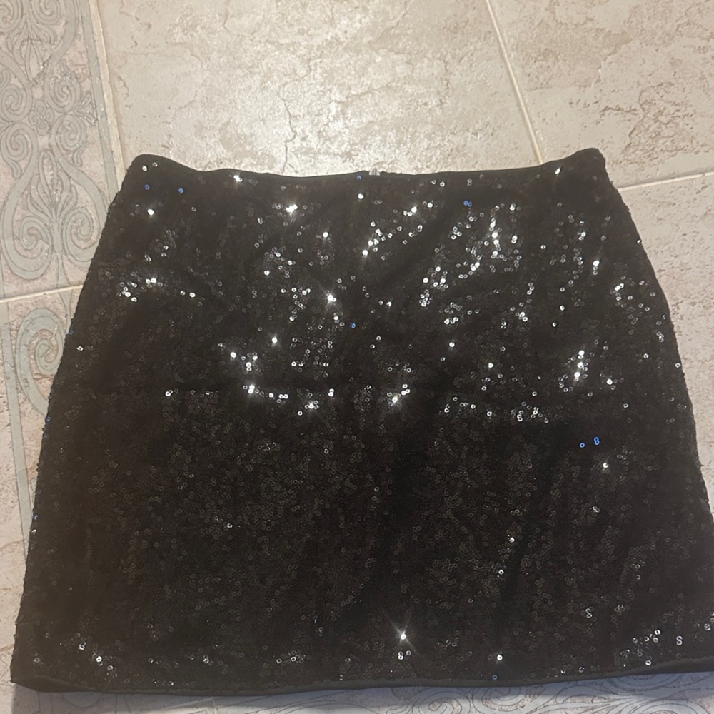 Sequin Black Mini Skirt